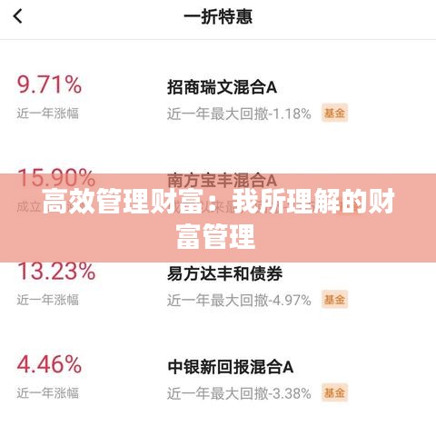 高效管理財(cái)富：我所理解的財(cái)富管理 