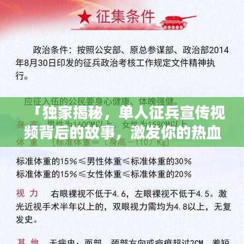 「獨家揭秘，單人征兵宣傳視頻背后的故事，激發(fā)你的熱血青春！」