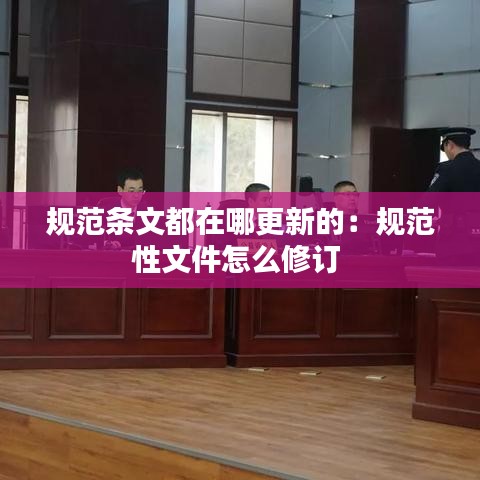 規(guī)范條文都在哪更新的：規(guī)范性文件怎么修訂 