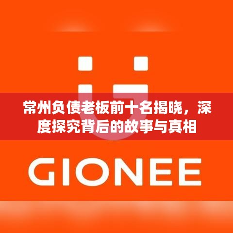 常州負債老板前十名揭曉，深度探究背后的故事與真相