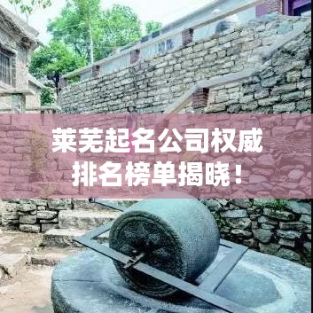 萊蕪起名公司權(quán)威排名榜單揭曉！