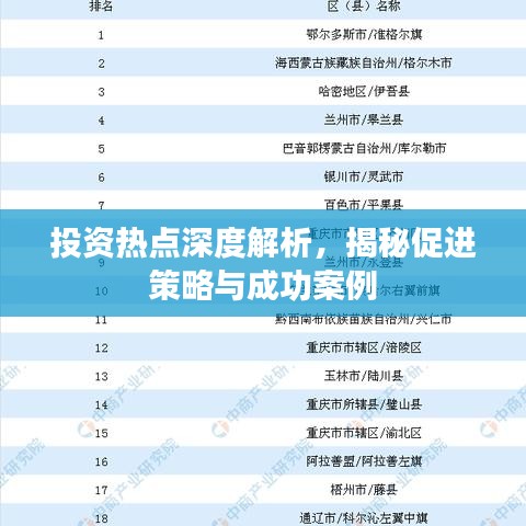 投資熱點(diǎn)深度解析，揭秘促進(jìn)策略與成功案例