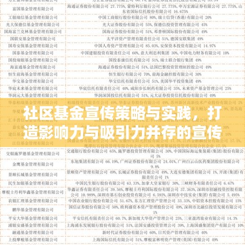 社區(qū)基金宣傳策略與實(shí)踐，打造影響力與吸引力并存的宣傳標(biāo)題