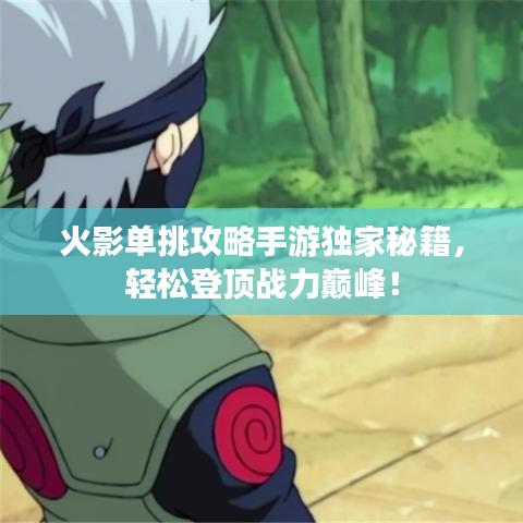 火影單挑攻略手游獨家秘籍，輕松登頂戰(zhàn)力巔峰！