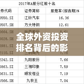 全球外資投資排名背后的影響力揭秘，外資投資趨勢(shì)與影響分析